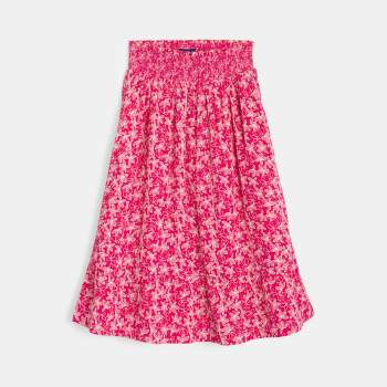 تنورة طويلة مطرزة وردية اللون للفتيات